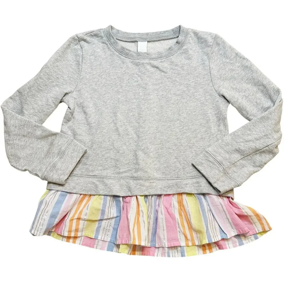 Harper Canyon Skirted Sweatshirt sz 7 Gray Crewneck Sweatshirt
